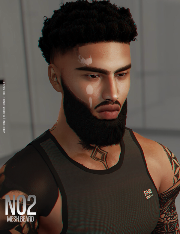 Alpha [VOLKSTONE] MESH BEARD N02 by volkstonesims - The Sims 4 Custom Content