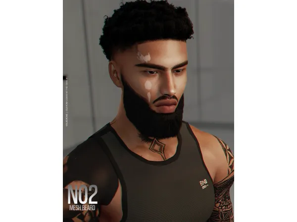 Alpha [VOLKSTONE] MESH BEARD N02 - The Sims 4 Custom Content