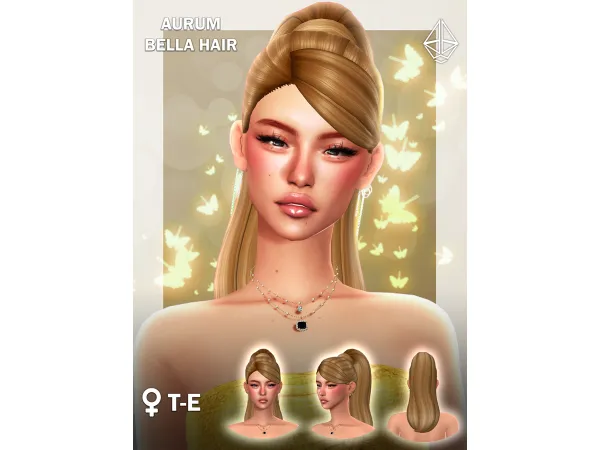 Maxis Match Bella high ponytail with bangs - The Sims 4 Custom Content