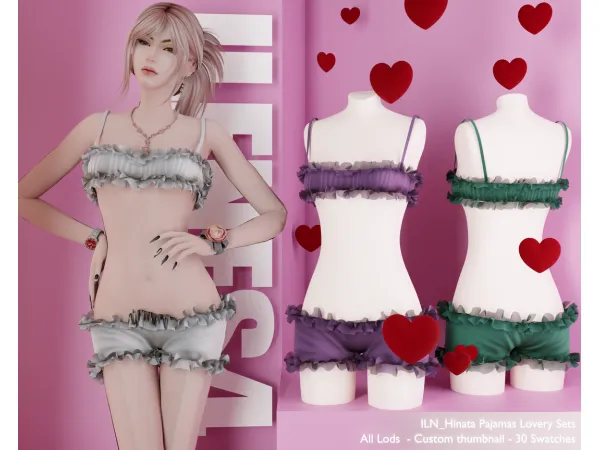 Alpha ILN Hinata Pajamas - The Sims 4 Custom Content