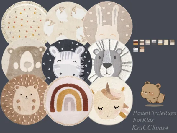 Alpha KsuCCSims4 Pastel Circle Rugs for Kids by KsuCCSims4 - The Sims 4 Custom Content