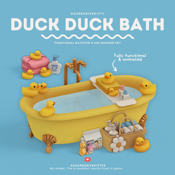 Maxis Match AGGRESSIVEKITTY DUCK DUCK BATH by simsfinds - The Sims 4 Custom Content