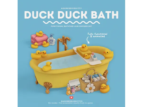 Maxis Match AGGRESSIVEKITTY DUCK DUCK BATH - The Sims 4 Custom Content