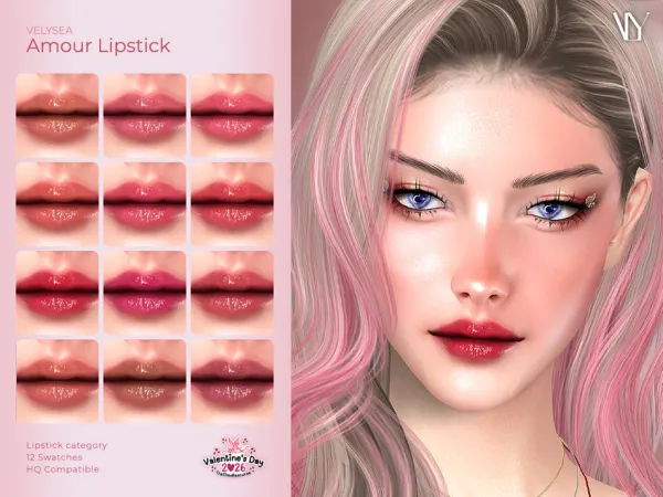 Sims 4 VELYSEA Amour Lipstick by VELYSEA