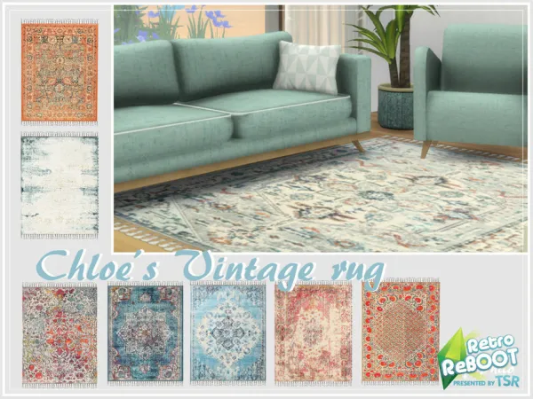 Alpha Retro ReBOOT Chloe's Vintage Rug by philo - The Sims 4 Custom Content