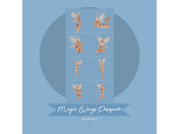 Mix Magic Wings Posepack - The Sims 4 Custom Content