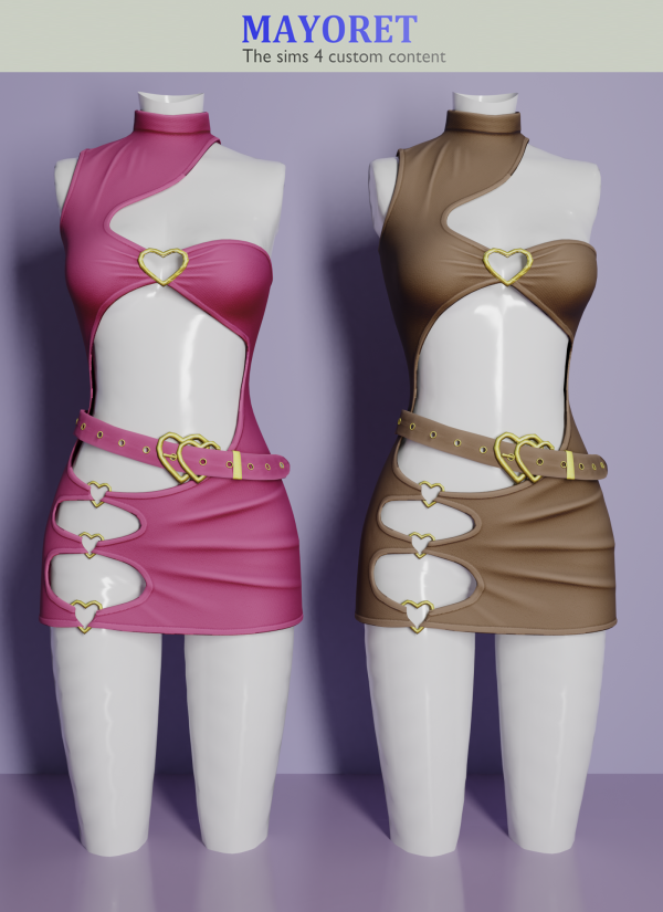 Alpha Mayoret x Luminous Virn Mini Dress (remake) by mayoret - The Sims 4 Custom Content