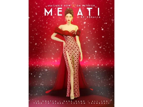 Mix MELATI DRESS by simsregalia - The Sims 4 Custom Content