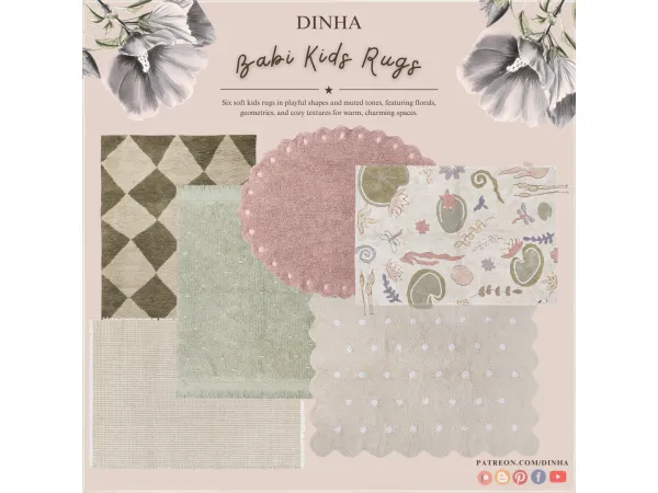 Alpha Babi Kids Rugs - The Sims 4 Custom Content
