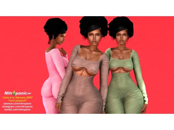 Alpha Nitropanic_Cecil Jumpsuit - The Sims 4 Custom Content