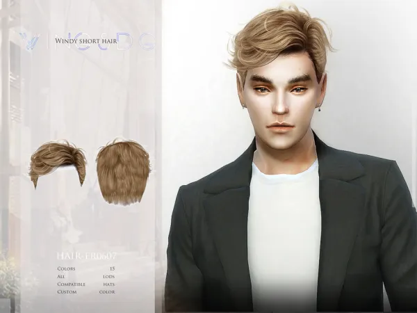 Alpha Windy short hair ER0607 by thesimsresource - The Sims 4 Custom Content