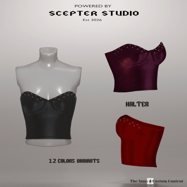 Alpha Lenore Halter by scepterstudio - The Sims 4 Custom Content