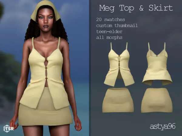 Sims 4 Meg Top & Skirt by astya96cc