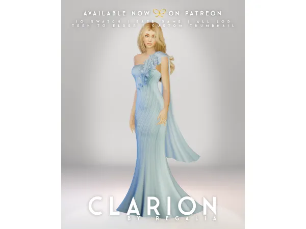 Maxis Match CLARION GOWN by simsregalia - The Sims 4 Custom Content