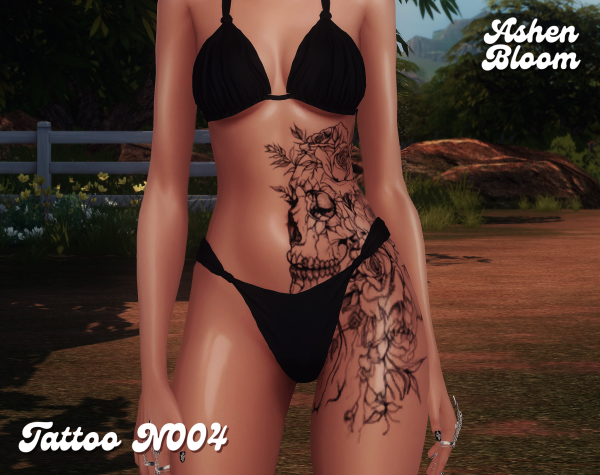 Mix Tattoo N004 AshenBloom by simsfinds - The Sims 4 Custom Content