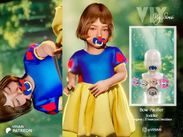 Sims 4 Alpha Chupetas femininas para bebês CC: Toddler - Bow Pacifier by Viy_Sims
