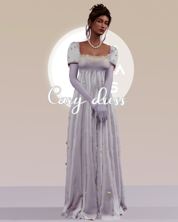 Alpha CARY DRESS by simsfinds - The Sims 4 Custom Content
