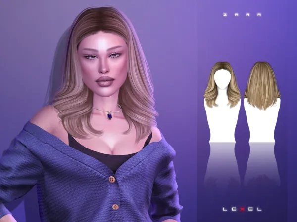 Alpha LEXEL Zara adult hairstyle - The Sims 4 Custom Content