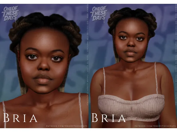 Alpha Bria Visibility Collection Little person SKIN SKINOVERLAY lipstick tray files Black History Month 2026 - The Sims 4 Custom Content