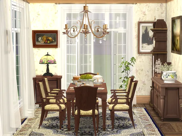 Sims 4 Alpha Salas de Jantar CC: Dining Room - Tea Time - CC needed by Flubs79