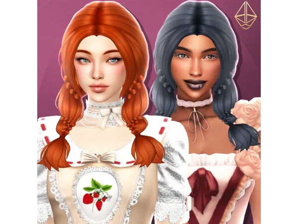 Maxis Match Veronica braided pigtails - The Sims 4 Custom Content