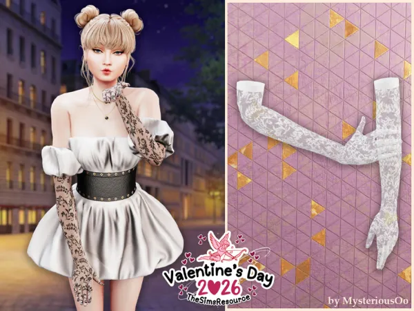 Floral lace arm gloves by MysteriousOo