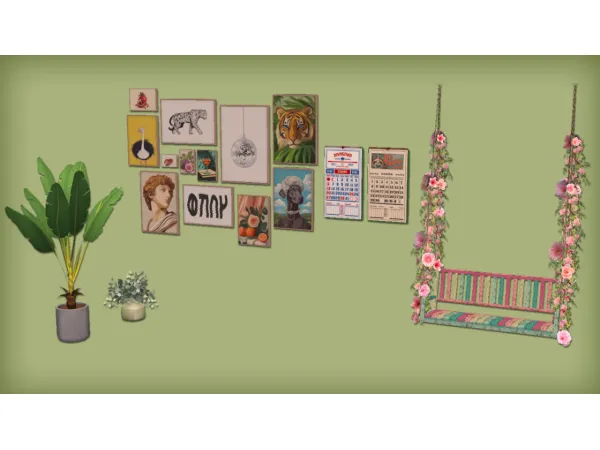 jacky93sims SYB Bubble Items Farmey Seat and Hanraja Calendar by simsfinds - The Sims 2 Custom Content
