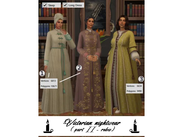 Maxis Match Victorian nightwear (Part II) by notsooldmadcatlady - The Sims 4 Custom Content