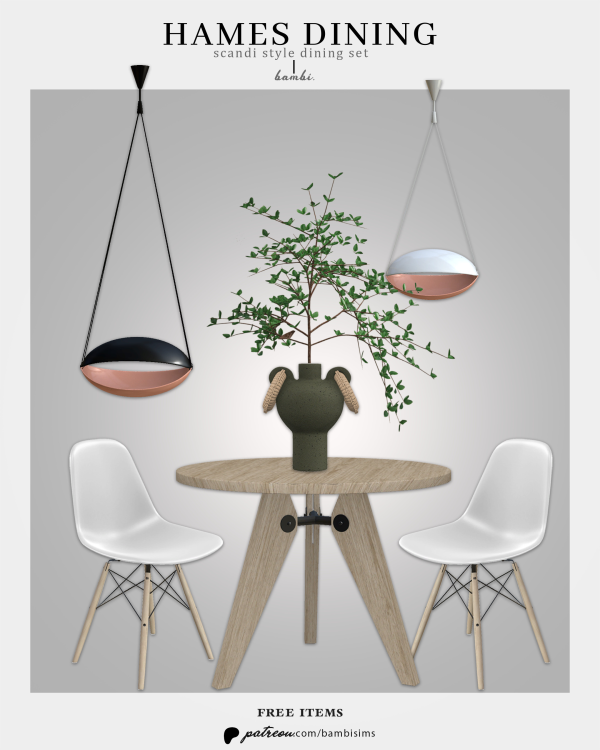 Alpha hames dining set by bambisims - The Sims 4 Custom Content