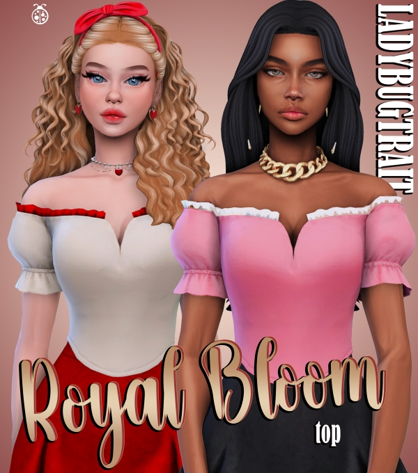 Maxis Match Royal Bloom top by ladybugtrait - The Sims 4 Custom Content