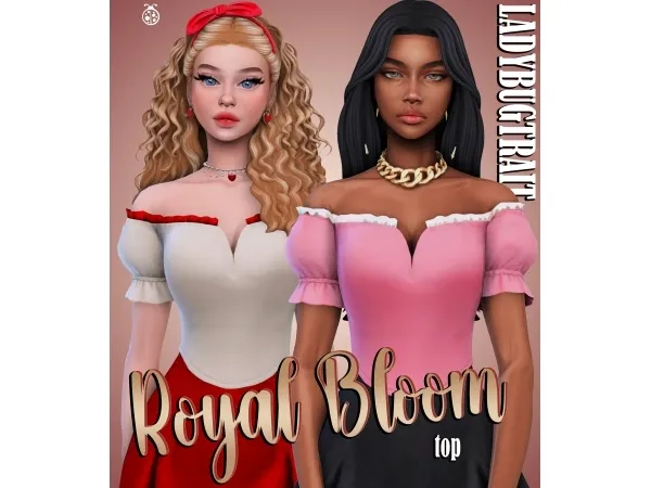 Maxis Match Royal Bloom top - The Sims 4 Custom Content