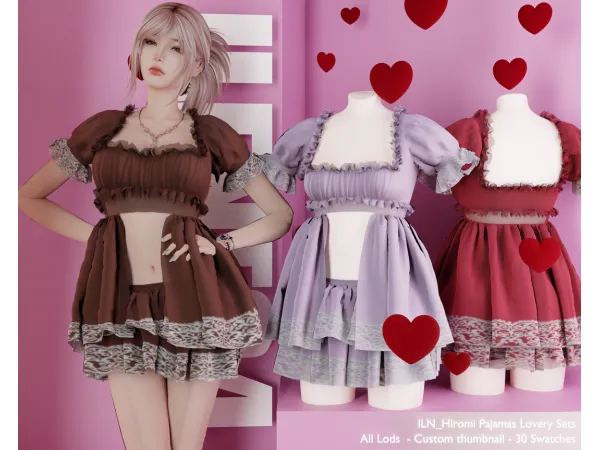 Alpha ILN Hiromi Pajamas - The Sims 4 Custom Content