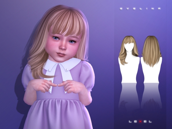Alpha LEXEL Evelina toddler hairstyle by lexel - The Sims 4 Custom Content