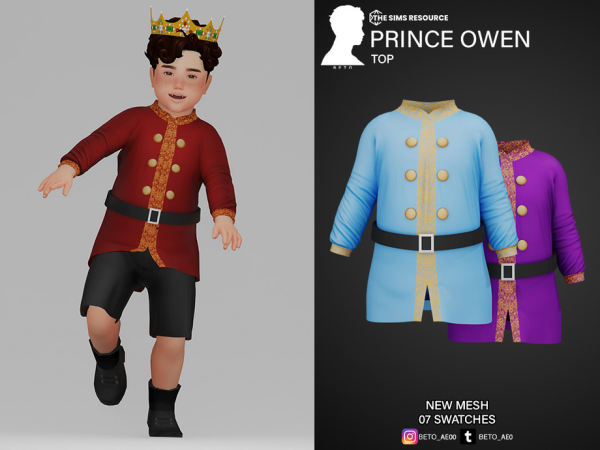 Alpha Prince Owen (Top) by Beto_ae0 - The Sims 4 Custom Content