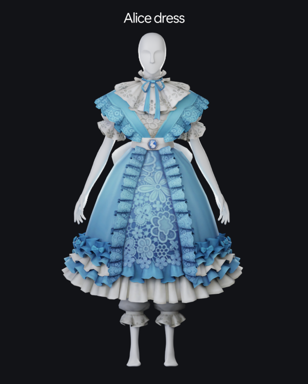 Mix simsonico Alice in Dreamland Dress by simsfinds - The Sims 4 Custom Content