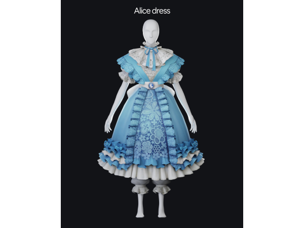 Mix simsonico Alice in Dreamland Dress - The Sims 4 Custom Content