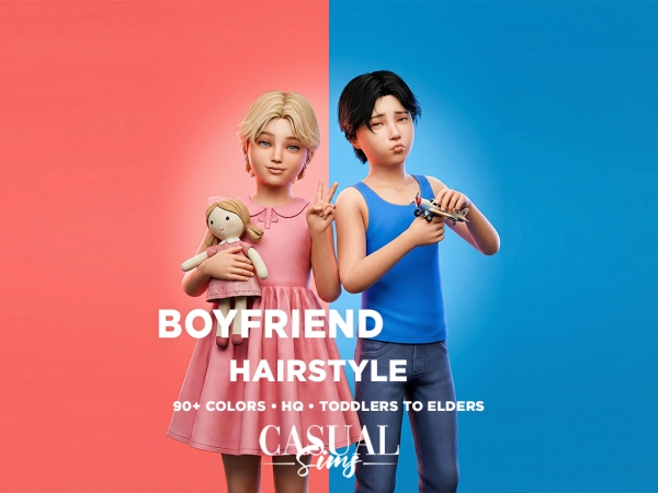 Alpha Boyfriend Hairstyle Children - The Sims 4 Custom Content