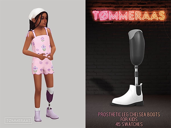 Mix Tu00d8MMERAAS Prosthetic Legs with Chelsea Boots for Children - The Sims 4 Custom Content