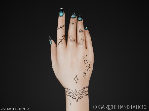 Mix Olga right hand tattoos by overkillsimmer - The Sims 4 Custom Content