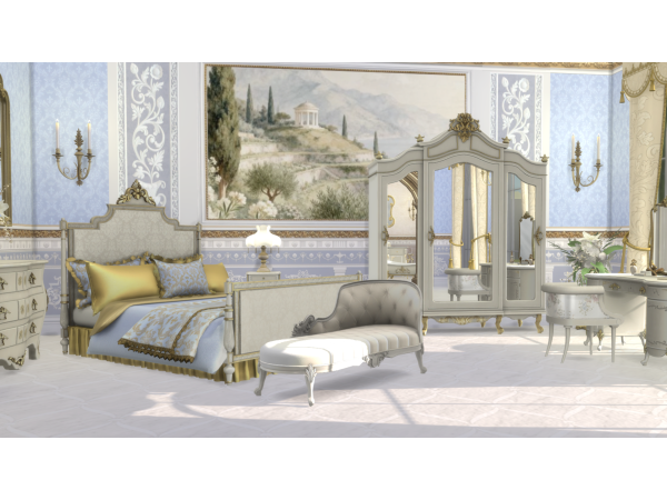 Alpha Royal Bedroom Luxurious Wallpaper - The Sims 4 Custom Content