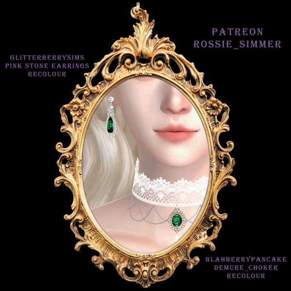 Mix CHOKER(Blahberry pancake) Earrings by simsfinds - The Sims 4 Custom Content