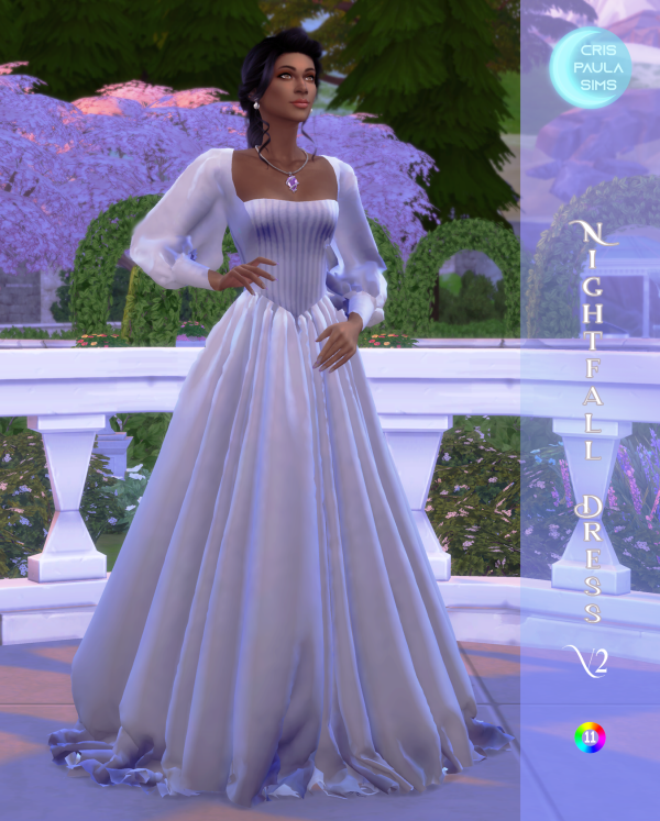 Mix NIGHTFALL DRESS V2 by simsfinds - The Sims 4 Custom Content