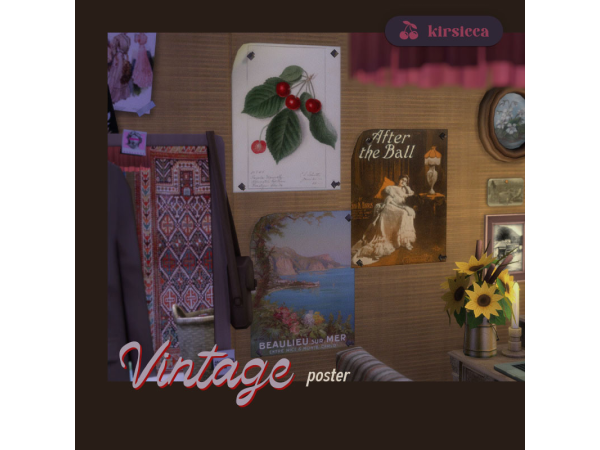 Mix vintage poster by kirsicca - The Sims 4 Custom Content