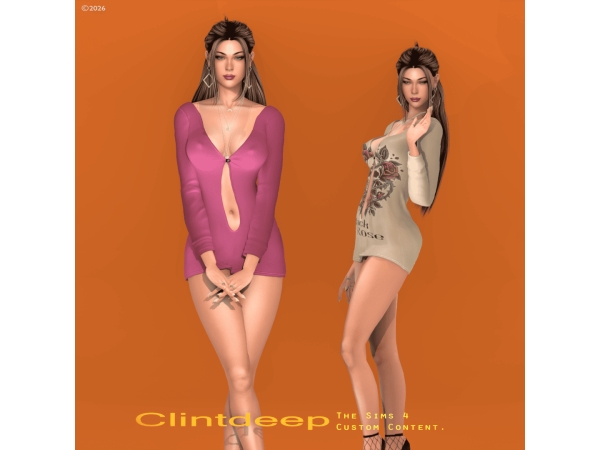 Alpha Clintdeep Olive Sexy Top - The Sims 4 Custom Content