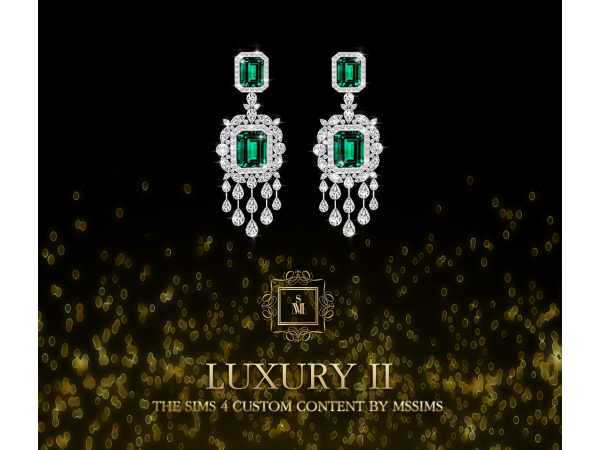 Alpha LUXURY II EARRING by Mssims4 - The Sims 4 Custom Content