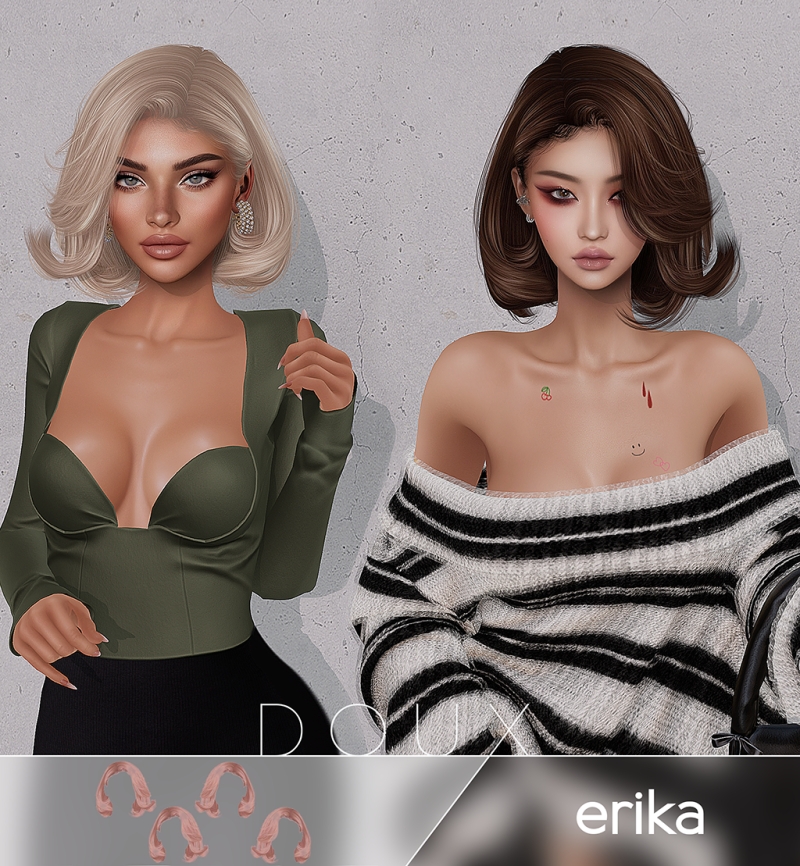 Alpha Doux Erika Hairstyle by douxhair - The Sims 4 Custom Content