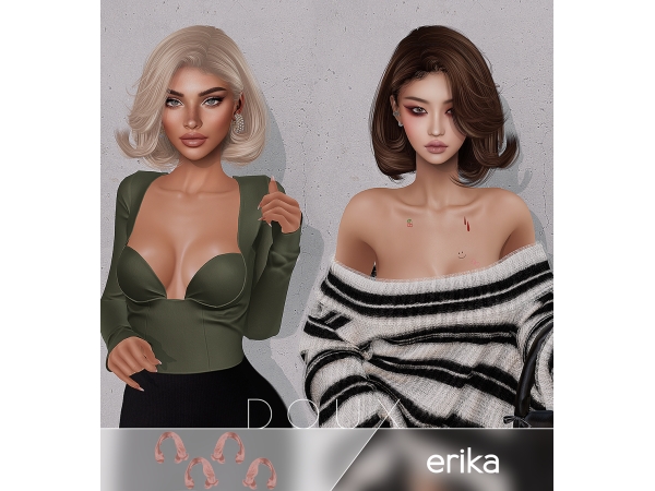 Alpha Doux Erika Hairstyle - The Sims 4 Custom Content