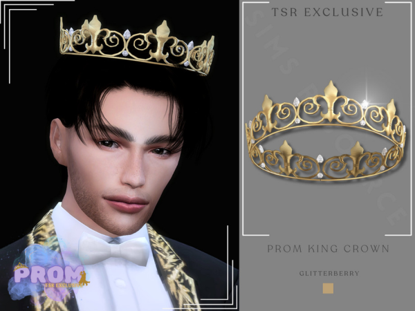 Alpha Prom King Crown by Glitterberryfly - The Sims 4 Custom Content