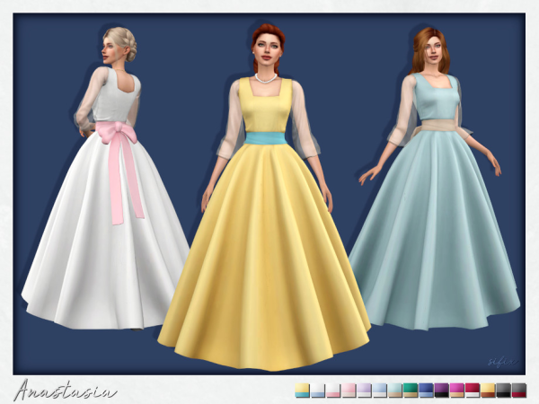 Mix Anastasia Dress by thesimsresource - The Sims 4 Custom Content