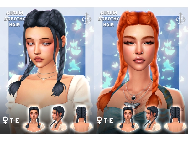 Maxis Match Dorothy double braids - The Sims 4 Custom Content